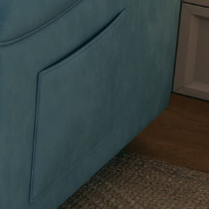 English Elm Sofa 54" Velvet Convertible Sofa Bed — Blue/Black/Pink Plush Seating, Retractable Twin Bed, 500lb Capacity, Solid Wood Frame W3371P302132