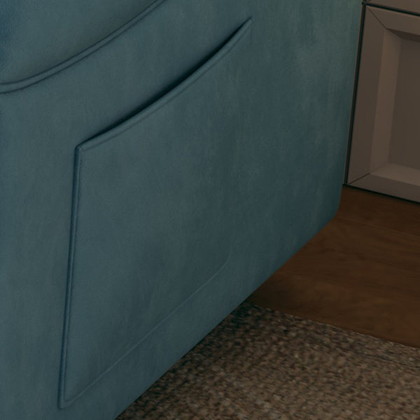 English Elm Sofa 54" Velvet Convertible Sofa Bed — Blue/Black/Pink Plush Seating, Retractable Twin Bed, 500lb Capacity, Solid Wood Frame W3371P302132