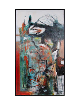 Howard Elliott Intersection: Urban Traffic And Construction Art With Rich Texture - Captivating City Vibes Red Canvas ,Wood 92396-howard-elliott