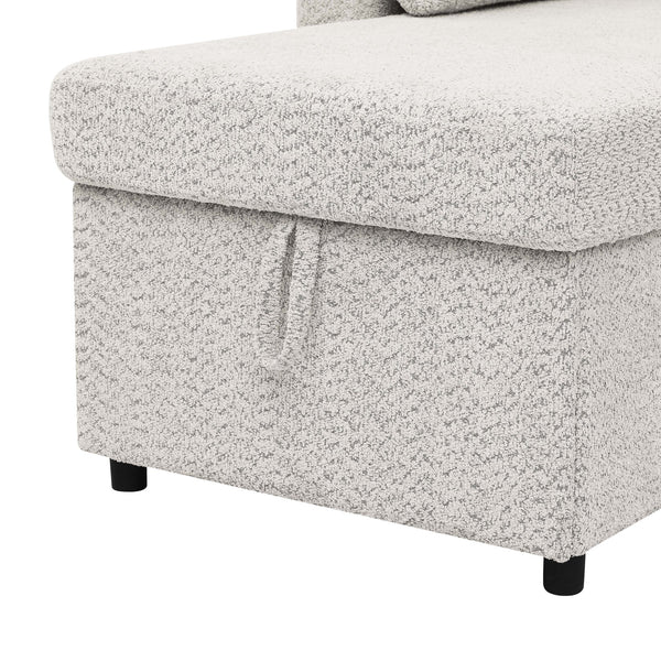 English Elm Convertible Sofa Bed – Multifunctional 3-In-1 Sectional With Hidden Storage And Comfortable Design B343S00023