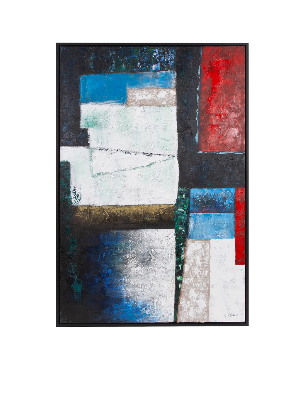 Howard Elliott Panic Room Art: Textured Geometric Masterpiece In Bold Colors – Perfect For Sophisticated Decor! Multi Canvas,Wood 92398-howard-elliott