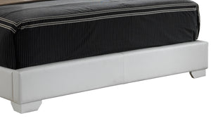 English Elm Elegant Velvet Full Bed Frame with Sturdy Support, Transitional Design, Easy Assembly, Modern Appeal White 4 L x 33 W x 65 H B078108090