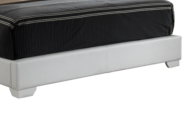 English Elm Elegant Velvet Full Bed Frame with Sturdy Support, Transitional Design, Easy Assembly, Modern Appeal White 4 L x 33 W x 65 H B078108090
