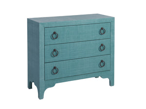 Lexington Barclay Butera Balboa Island Raffia Hall Chest - Elegant Coastal Design With 3 Drawers And Protective Glass Top Seaglass  923-974