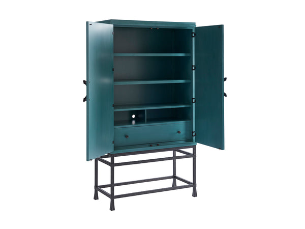 Lexington Barclay Butera Jade Bar Chest With Aged Bronze Base – Elegant Coastal Design For Stylish Home Entertainment Spaces Seaglass  923-976c