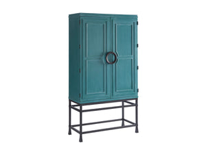 Lexington Barclay Butera Jade Bar Chest With Aged Bronze Base – Elegant Coastal Design For Stylish Home Entertainment Spaces Seaglass  923-976c