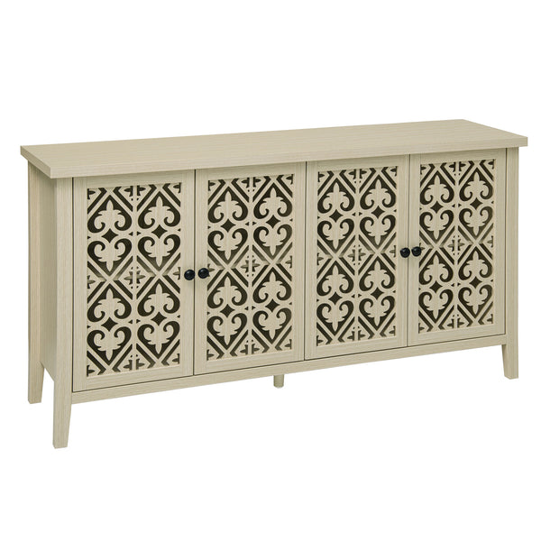 English Elm Hollowed-Out Cabinet With 4 Doors - Stylish American Furniture For Living Room, Bedroom & Study W688P223025