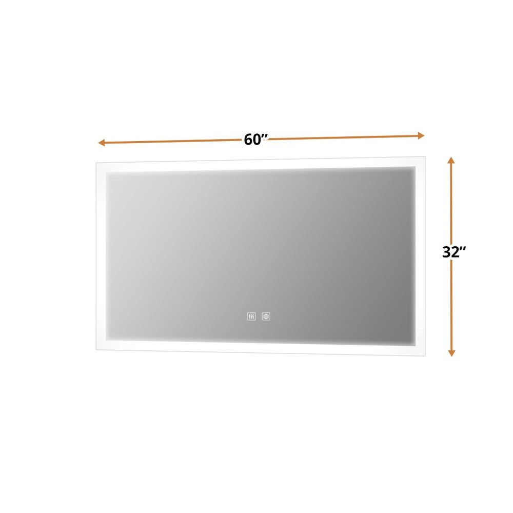 English Elm Aurorium Wide Led Vanity Mirror with Defogger and Touch Controls for Bathroom B2731P478351