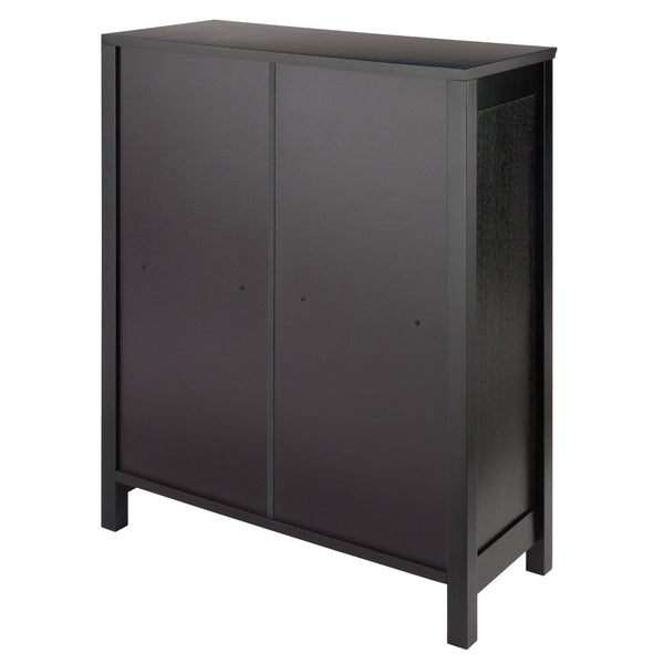 Winsome Wood Terrace 4-piece Storage Shelf Set With 3 Stylish Foldable Baskets For Home Organization & Decor Walnut Solid ,Composite Wood 92401-winsome-wood