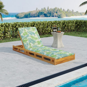 English Elm Christopher Knight Home® - Lounge Chaise Lounge Set - Acacia Wood With Water-Resistant Cushions, 4-Position Recline & Tropical Style N770P272405T_N770P253018L