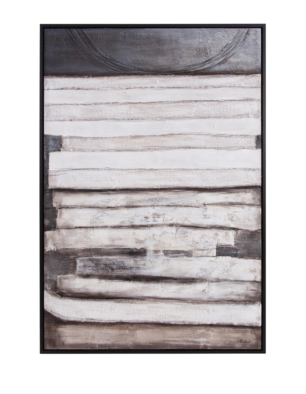 Howard Elliott Layers Of Meditation: Striking Framed Artwork With Mesmerizing Textures And Contemporary Sophistication Gray Canvas,Wood 92406-howard-elliott