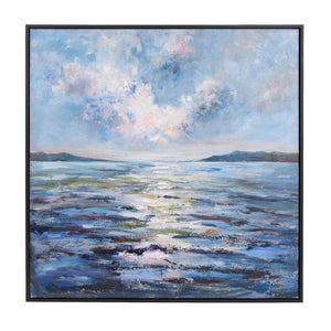 Howard Elliott Tranquil Sunset: Capture Nature's Beauty With A Serene Beach Scene For Stress Relief And Relaxation Blue Canvas ,Wood 92408-howard-elliott