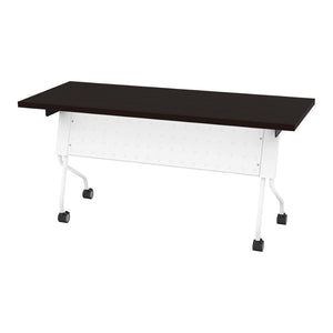 OSP Home Furnishings 5' Flip Top Nesting Training Table with Locking Casters for Classrooms and Offices Espresso White 84225WE