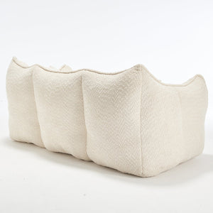 English Elm Soft Plush Foam Beanbag Chair for Two People, Square Recliner Sofa With Superfiber Comfort Embrace Beige W1996P252271