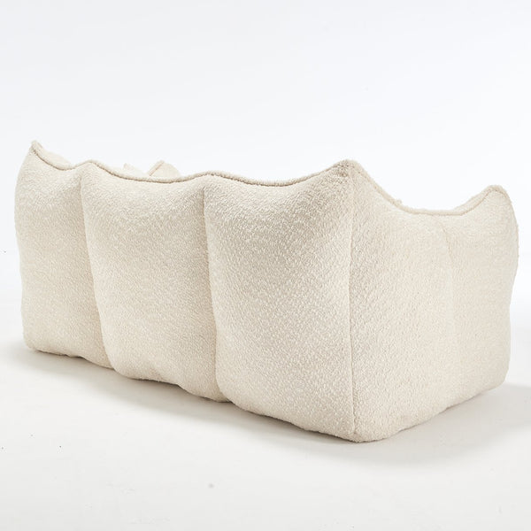 English Elm Soft Plush Foam Beanbag Chair for Two People, Square Recliner Sofa With Superfiber Comfort Embrace Beige W1996P252271