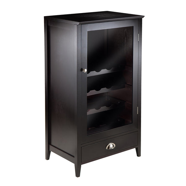 Winsome Wood Bordeaux 20-bottle Wine Cabinet - Elegant Espresso Storage With Glass Rack & Spacious Drawer Espresso Composite Wood 92416-winsome-wood