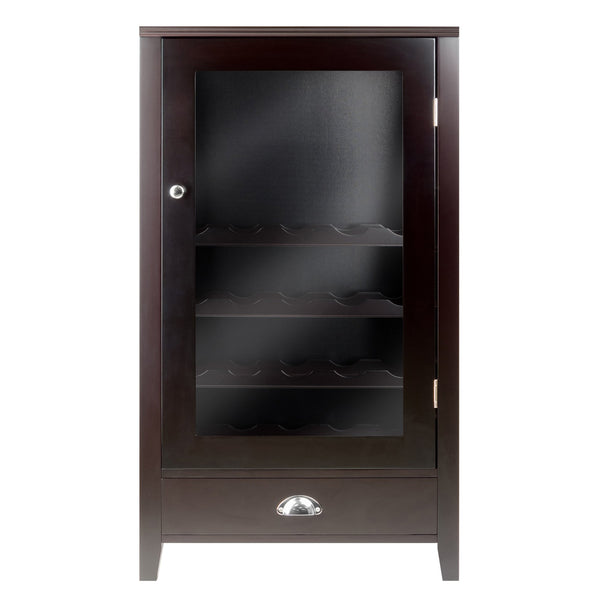 Winsome Wood Bordeaux 20-bottle Wine Cabinet - Elegant Espresso Storage With Glass Rack & Spacious Drawer Espresso Composite Wood 92416-winsome-wood