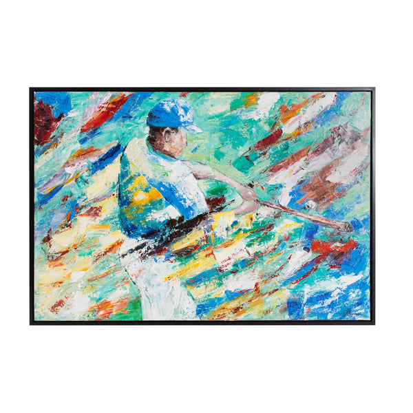 Howard Elliott Home Run Swing Wall Art: Captivating Baseball Framed Piece For Sports Lovers & Game Day Enthusiasts Multi Canvas,Wood 92417-howard-elliott