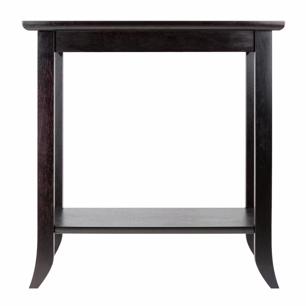 Winsome Wood Genoa Rectangular End Table In Rich Espresso With Glass Inset And Lower Shelf For Versatile Storage Espresso Solid ,Composite Wood ,Glass 92419-winsome-wood