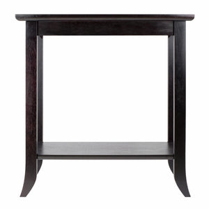 Winsome Wood Genoa Rectangular End Table In Rich Espresso With Glass Inset And Lower Shelf For Versatile Storage Espresso Solid ,Composite Wood ,Glass 92419-winsome-wood