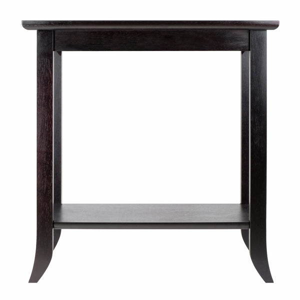 Winsome Wood Genoa Rectangular End Table In Rich Espresso With Glass Inset And Lower Shelf For Versatile Storage Espresso Solid ,Composite Wood ,Glass 92419-winsome-wood