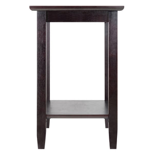 Winsome Wood Genoa Rectangular End Table In Rich Espresso With Glass Inset And Lower Shelf For Versatile Storage Espresso Solid ,Composite Wood ,Glass 92419-winsome-wood