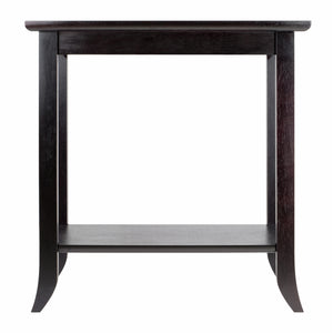 Winsome Wood Genoa Rectangular End Table In Rich Espresso With Glass Inset And Lower Shelf For Versatile Storage Espresso Solid ,Composite Wood ,Glass 92419-winsome-wood