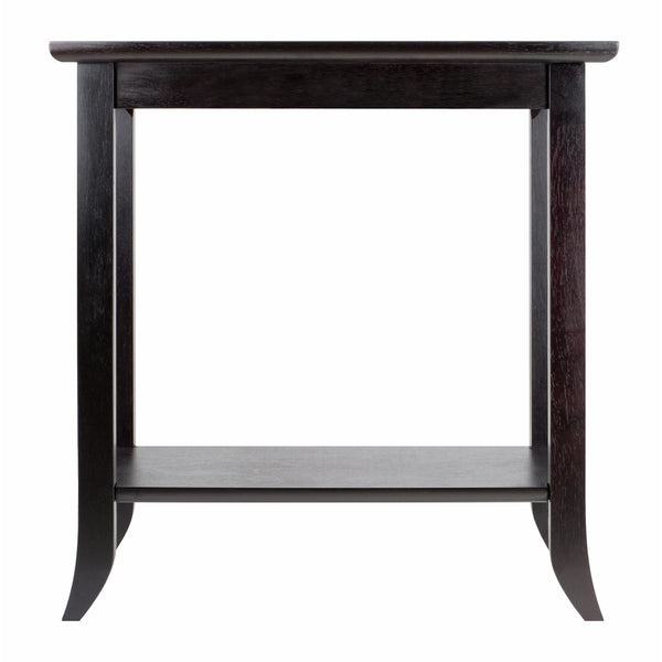 Winsome Wood Genoa Rectangular End Table In Rich Espresso With Glass Inset And Lower Shelf For Versatile Storage Espresso Solid ,Composite Wood ,Glass 92419-winsome-wood
