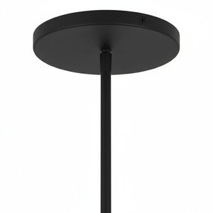 English Elm 24 Inch Matte Black Led Pendant with Etched Glass Diffuser for Dining or Kitchen B370P399378