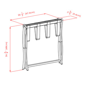 Winsome Wood Scarlett Luggage Rack - Espresso Wood With Sturdy Straps, Foldable Design For Easy Storage & Use Espresso Solid Wood ,Nylon 92420-winsome-wood