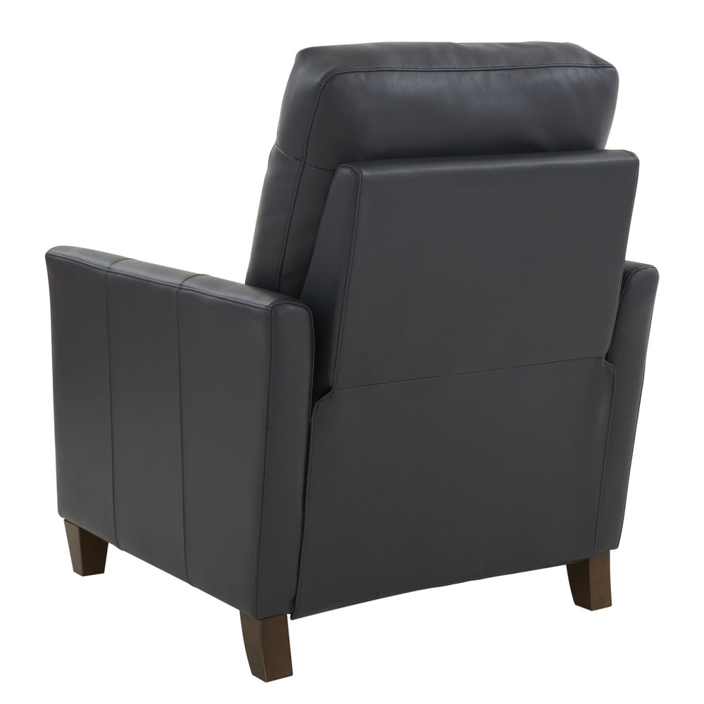 English Elm Pablo Midnight Blue Faux Leather Recliner with Tapered Wood Legs, High-Density Foam Comfort, Manual Recline (34.25"W) B050P229963