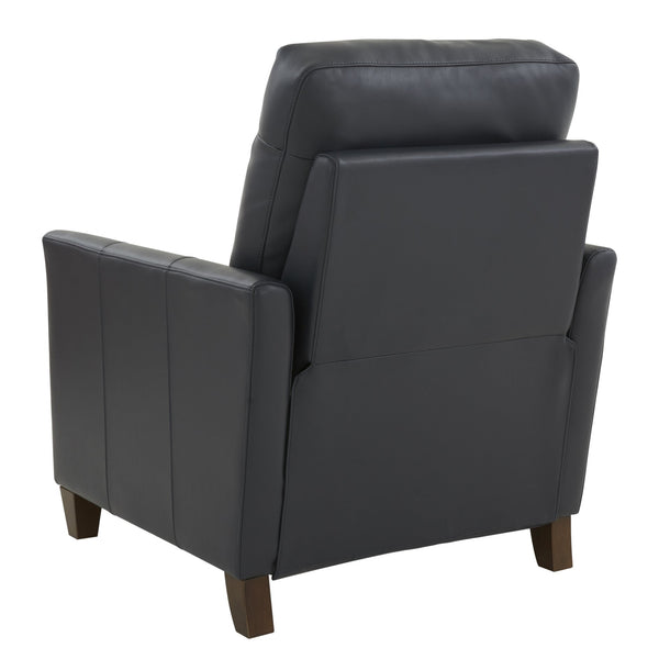 English Elm Pablo Midnight Blue Faux Leather Recliner with Tapered Wood Legs, High-Density Foam Comfort, Manual Recline (34.25"W) B050P229963