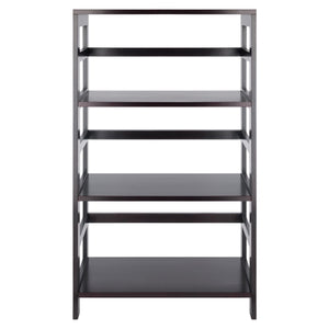 Winsome Wood Leo 3-tier Espresso Storage Shelf - Elegant Solid Wood Bookcase For Home Organization & Display Espresso Solid Wood 92425-winsome-wood