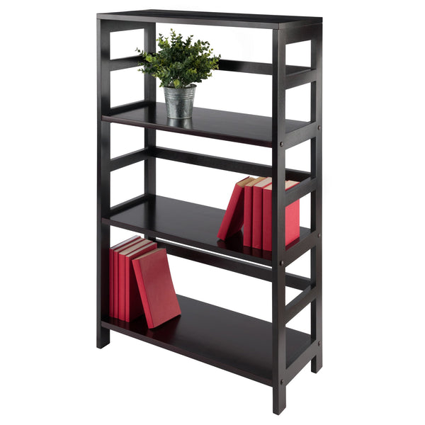 Winsome Wood Leo 3-tier Espresso Storage Shelf - Elegant Solid Wood Bookcase For Home Organization & Display Espresso Solid Wood 92425-winsome-wood