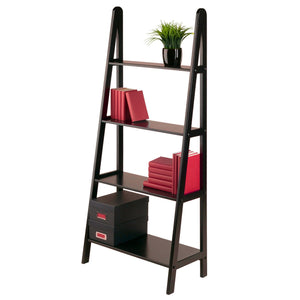 Winsome Wood Avalon 4-tier A-frame Shelf In Espresso - Stylish Ladder Design For Home, Office & Small Spaces Espresso Solid Wood 92428-winsome-wood
