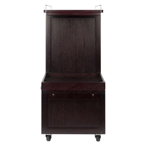 Winsome Wood Galen Entertainment Cart - Stylish Espresso Bar Cart With Adjustable Shelves & Locking Casters Espresso Solid ,Composite Wood 92430-winsome-wood