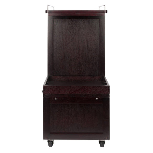 Winsome Wood Galen Entertainment Cart - Stylish Espresso Bar Cart With Adjustable Shelves & Locking Casters Espresso Solid ,Composite Wood 92430-winsome-wood
