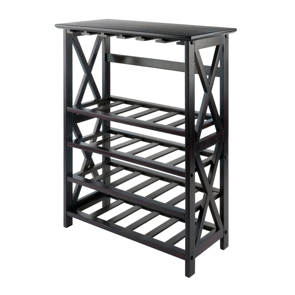 Winsome Wood Rio 24-bottle Wine Rack - Stylish Espresso Finish With Glass Storage, Perfect For Wine Enthusiasts! Espresso Solid ,Composite Wood 92432-winsome-wood