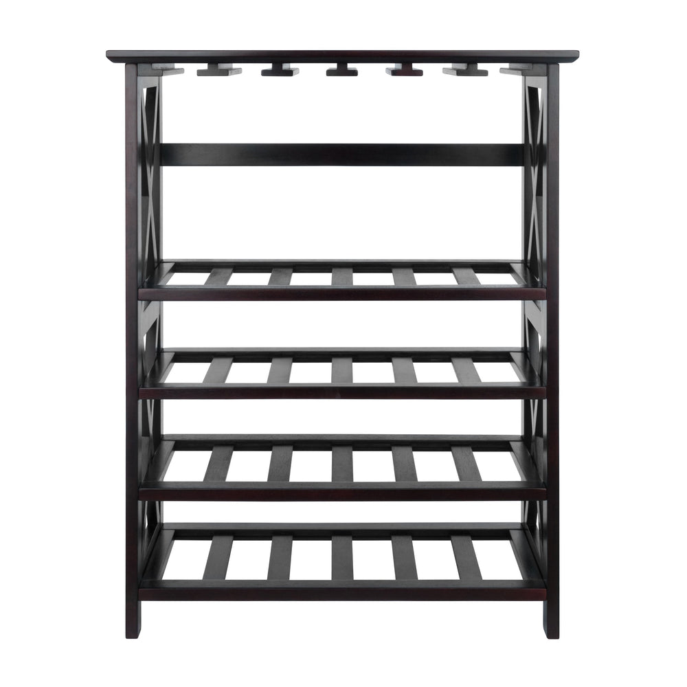 Winsome Wood Rio 24-bottle Wine Rack - Stylish Espresso Finish With Glass Storage, Perfect For Wine Enthusiasts! Espresso Solid ,Composite Wood 92432-winsome-wood