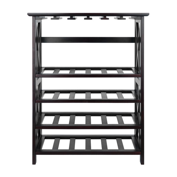 Winsome Wood Rio 24-bottle Wine Rack - Stylish Espresso Finish With Glass Storage, Perfect For Wine Enthusiasts! Espresso Solid ,Composite Wood 92432-winsome-wood