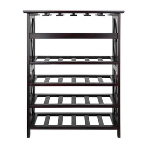 Winsome Wood Rio 24-bottle Wine Rack - Stylish Espresso Finish With Glass Storage, Perfect For Wine Enthusiasts! Espresso Solid ,Composite Wood 92432-winsome-wood