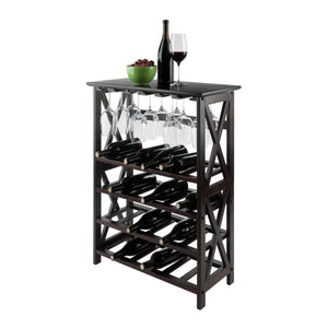 Winsome Wood Rio 24-bottle Wine Rack - Stylish Espresso Finish With Glass Storage, Perfect For Wine Enthusiasts! Espresso Solid ,Composite Wood 92432-winsome-wood