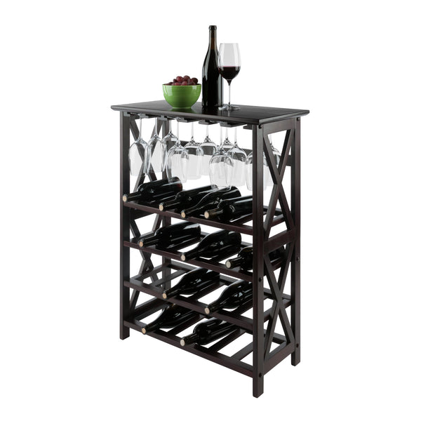 Winsome Wood Rio 24-bottle Wine Rack - Stylish Espresso Finish With Glass Storage, Perfect For Wine Enthusiasts! Espresso Solid ,Composite Wood 92432-winsome-wood