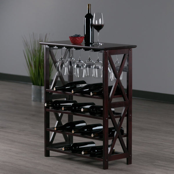 Winsome Wood Rio 24-bottle Wine Rack - Stylish Espresso Finish With Glass Storage, Perfect For Wine Enthusiasts! Espresso Solid ,Composite Wood 92432-winsome-wood