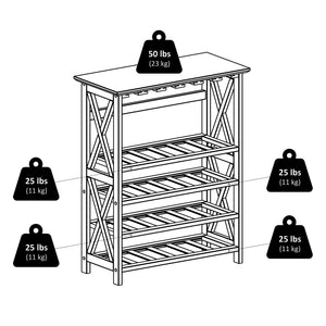 Winsome Wood Rio 24-bottle Wine Rack - Stylish Espresso Finish With Glass Storage, Perfect For Wine Enthusiasts! Espresso Solid ,Composite Wood 92432-winsome-wood