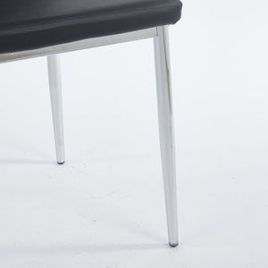 English Elm 1+4,5Pieces Modern Mid-Century Dining Set With Glass Top & Metal Legs For 4-6 People, Versatile Use! W234S00114