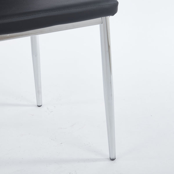 English Elm 1+4,5Pieces Modern Mid-Century Dining Set With Glass Top & Metal Legs For 4-6 People, Versatile Use! W234S00114