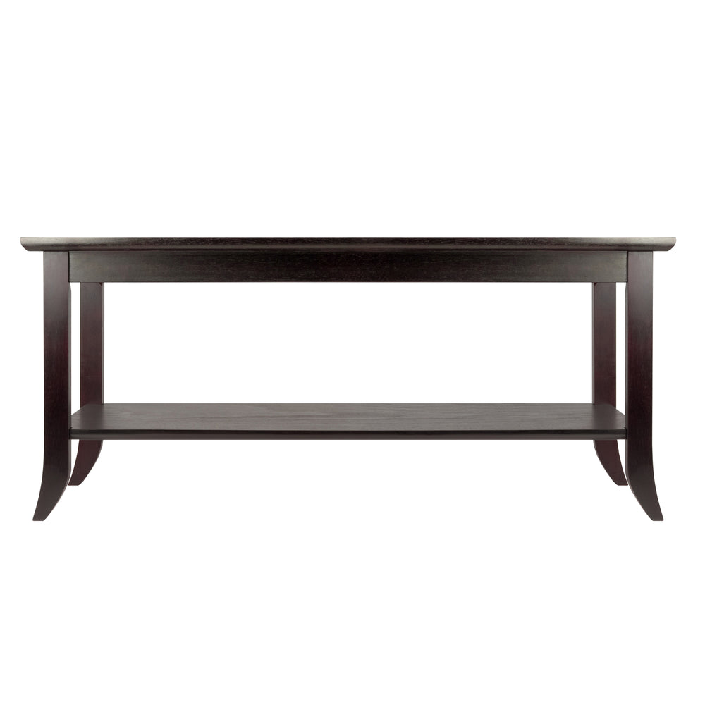Winsome Wood Genoa Modern Rectangular Coffee Table With Tempered Glass Top & Open Shelf, Rich Espresso Finish Espresso Solid ,Composite Wood ,Glass 92437-winsome-wood