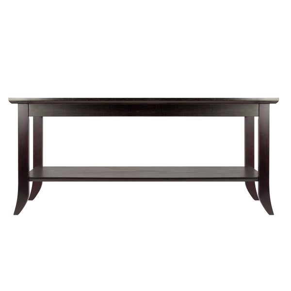 Winsome Wood Genoa Modern Rectangular Coffee Table With Tempered Glass Top & Open Shelf, Rich Espresso Finish Espresso Solid ,Composite Wood ,Glass 92437-winsome-wood