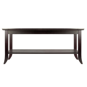 Winsome Wood Genoa Modern Rectangular Coffee Table With Tempered Glass Top & Open Shelf, Rich Espresso Finish Espresso Solid ,Composite Wood ,Glass 92437-winsome-wood